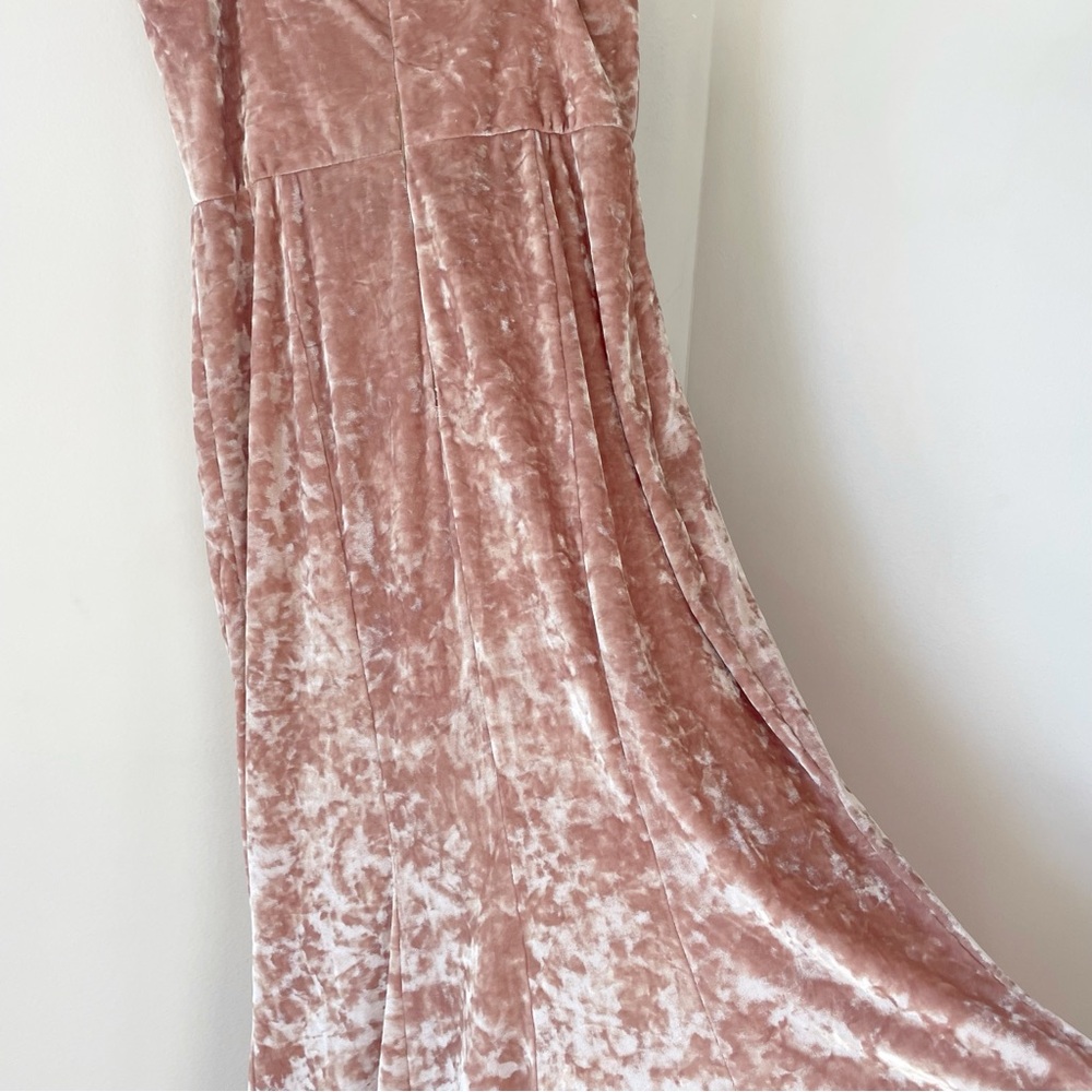 Xscape Pink Crushed Velvet Formal Gown | Size 12 - Picture 10 of 16